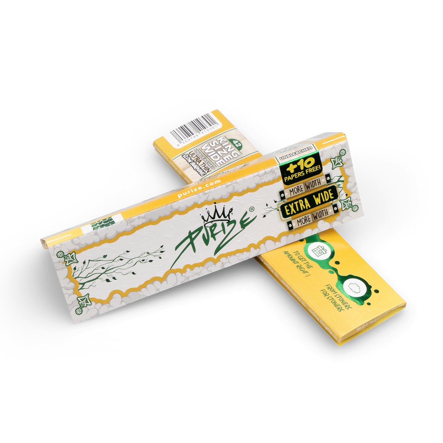 Purize King Size Wide sigarettpapir 50-pack ubleket