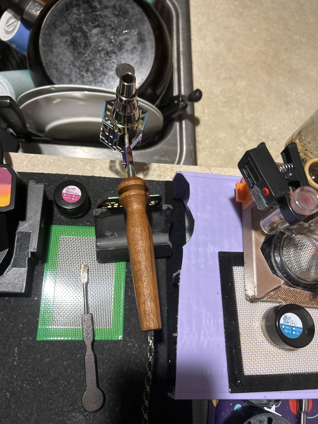 Ed's TNT Flower Wand håndtak tigerwood 5"