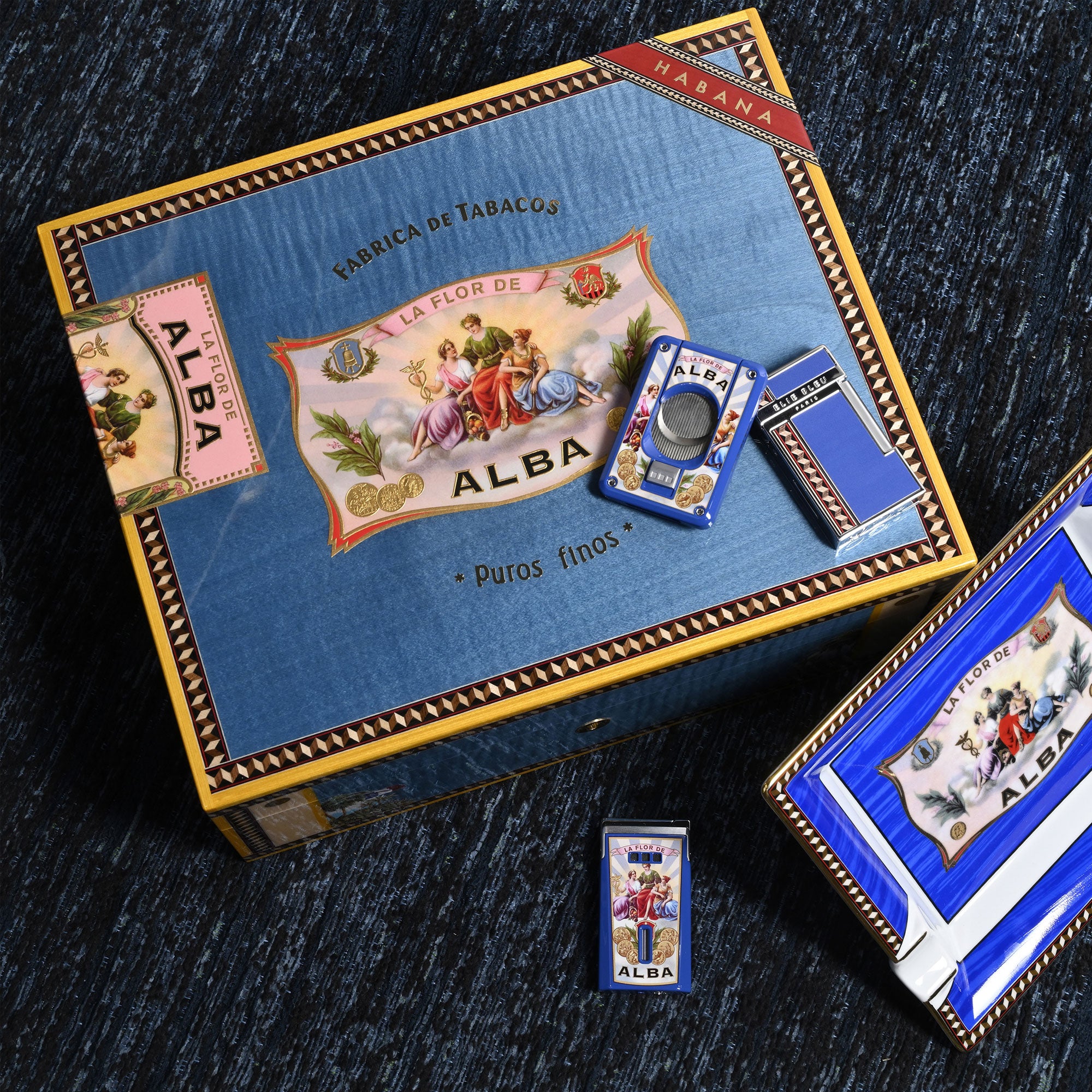 Elie Bleu J15 La flor de Alba sigarlighter lakk blomster