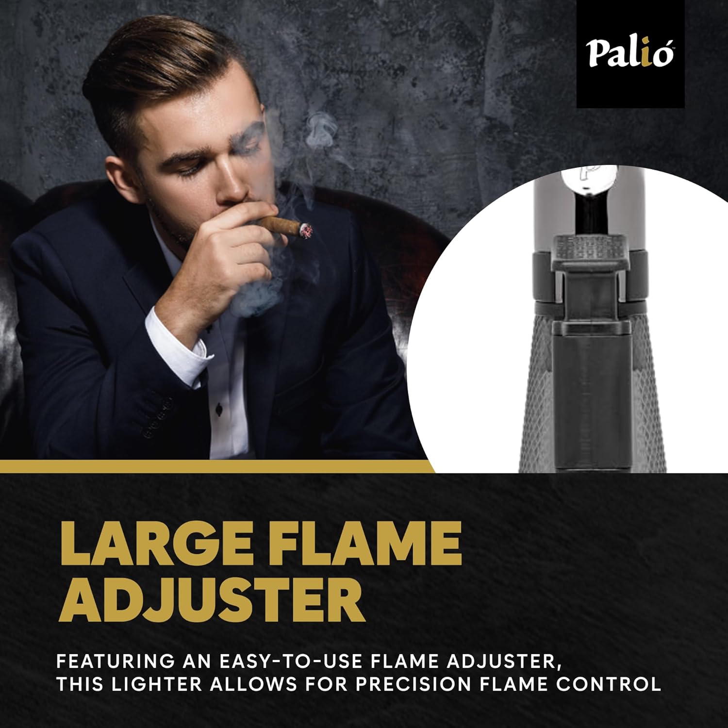 Palió Squadra sigarlighter triple-jet blå stor tank