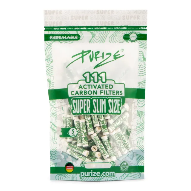 Purize Super Slim Size kullfilter 111 stk 5,5 mm hvit