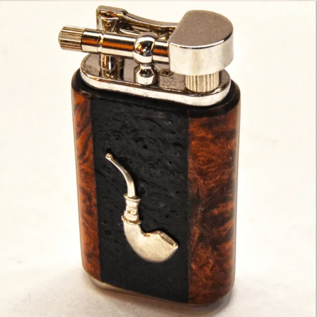 Mastro de Paja Handmade lighter messing briar sølv