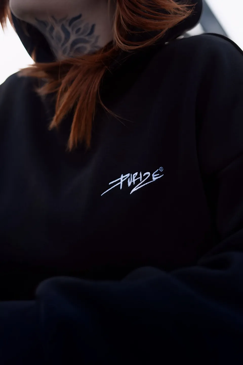 Purize Hoodie hettegenser svart bomullsblanding