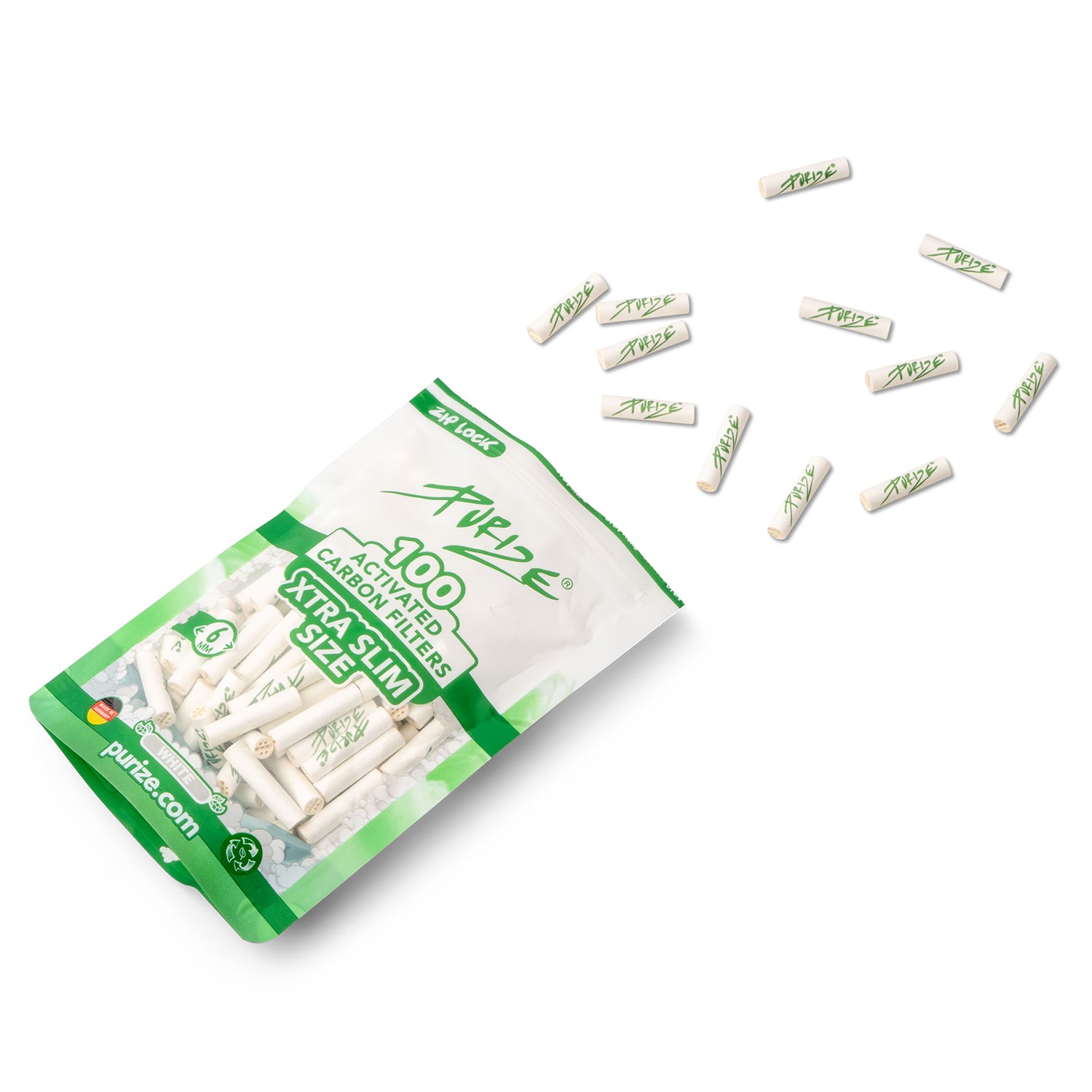 Purize Xtra Slim kullfilter 6 mm 100 stk keramikk