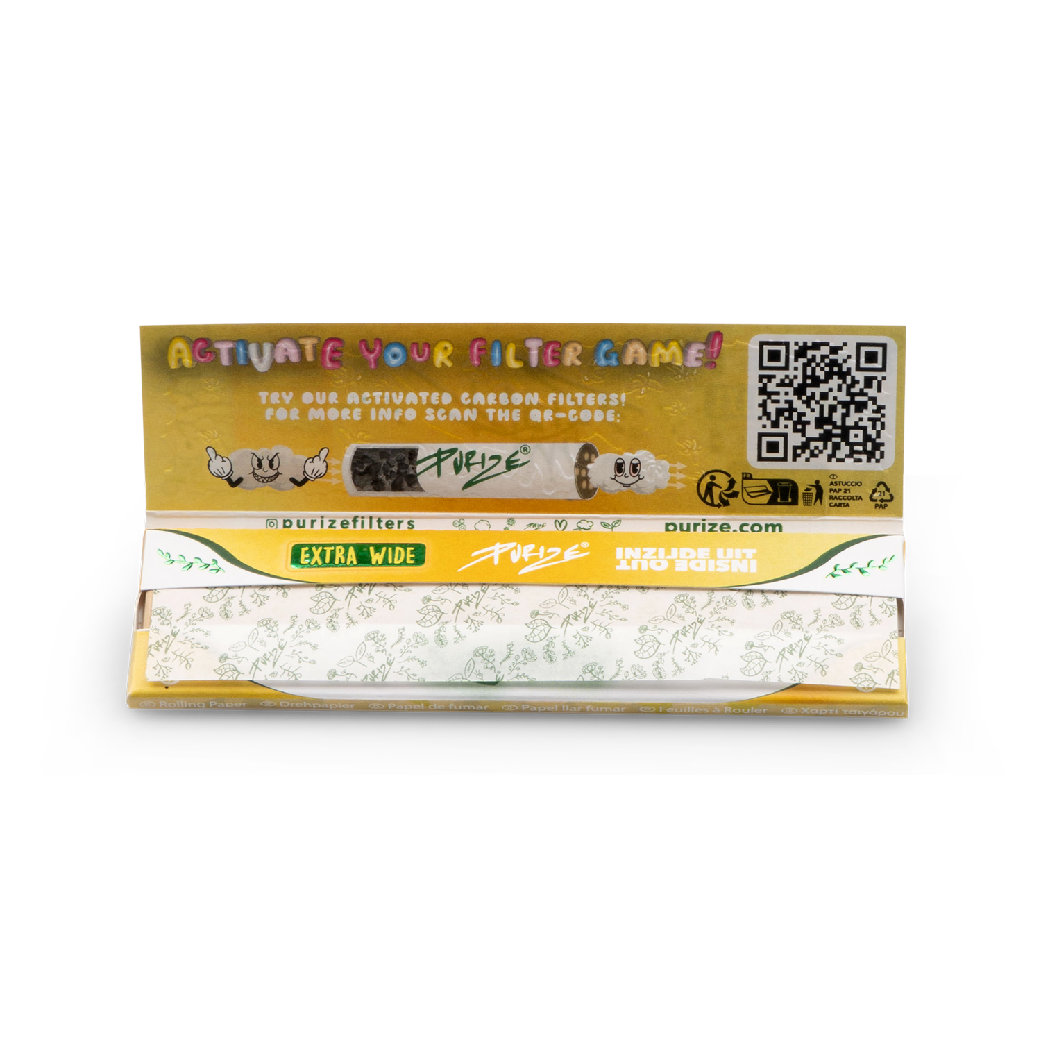 Purize King Size Wide Inside Out rullepapir 42 ark ubleket