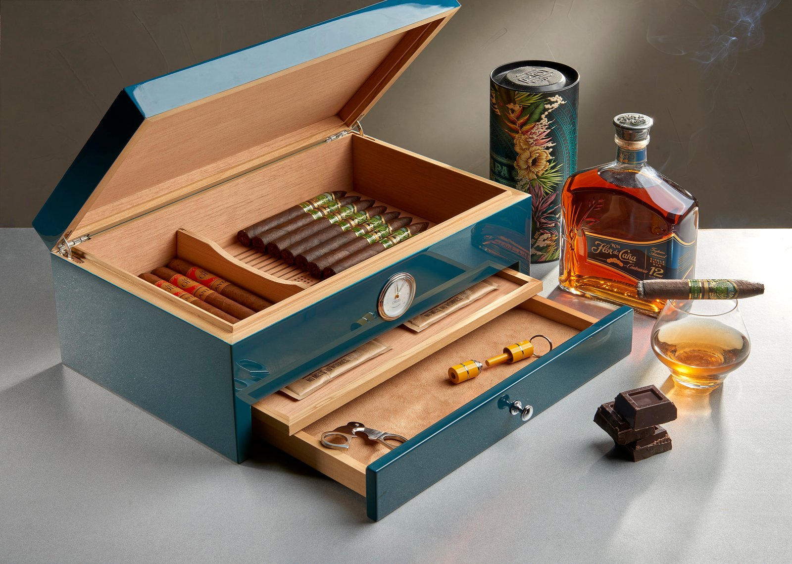 Morici Roma Special Club Edition humidor lyseblå 100