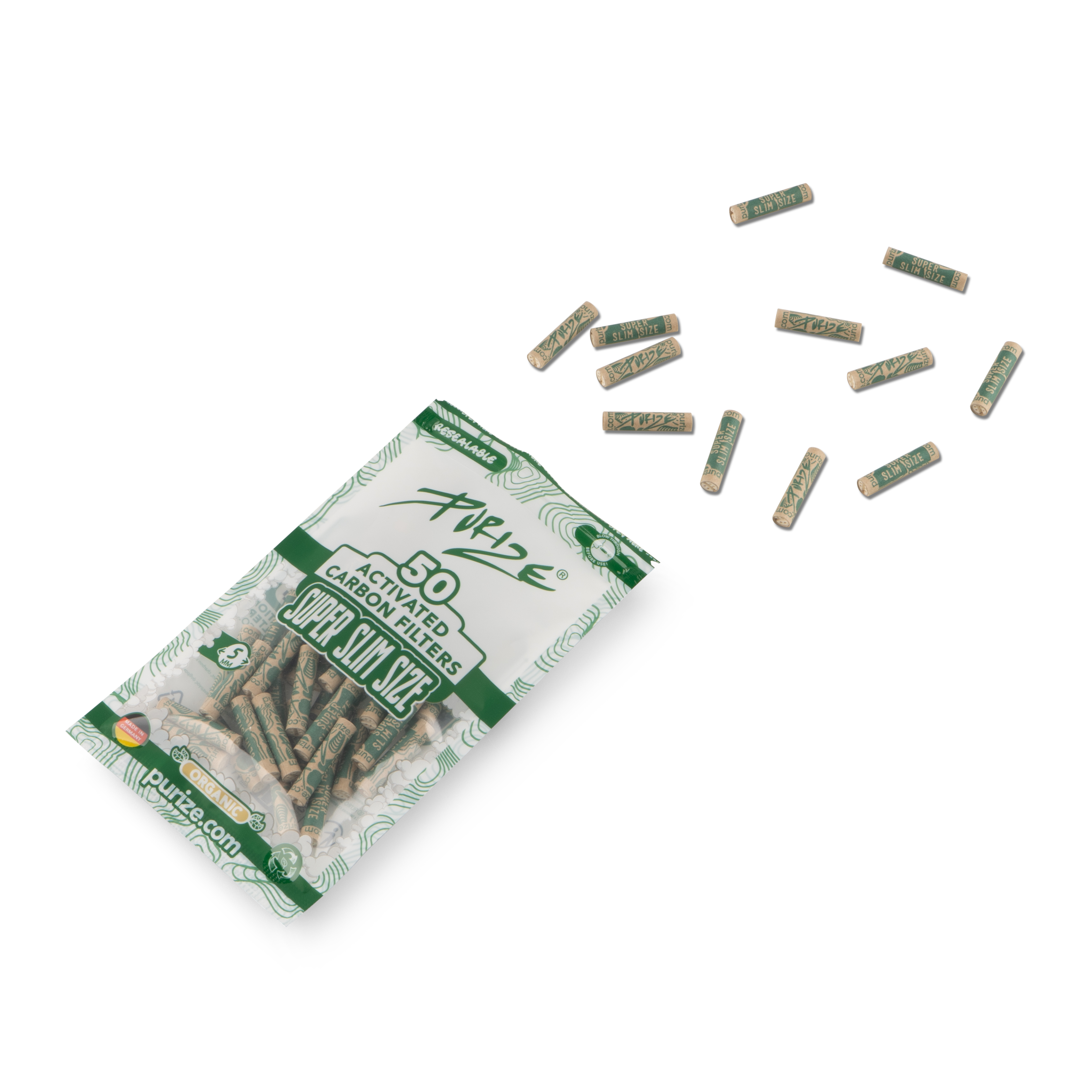 Purize Super Slim Organic kullfilter 50 stk 5,5 mm