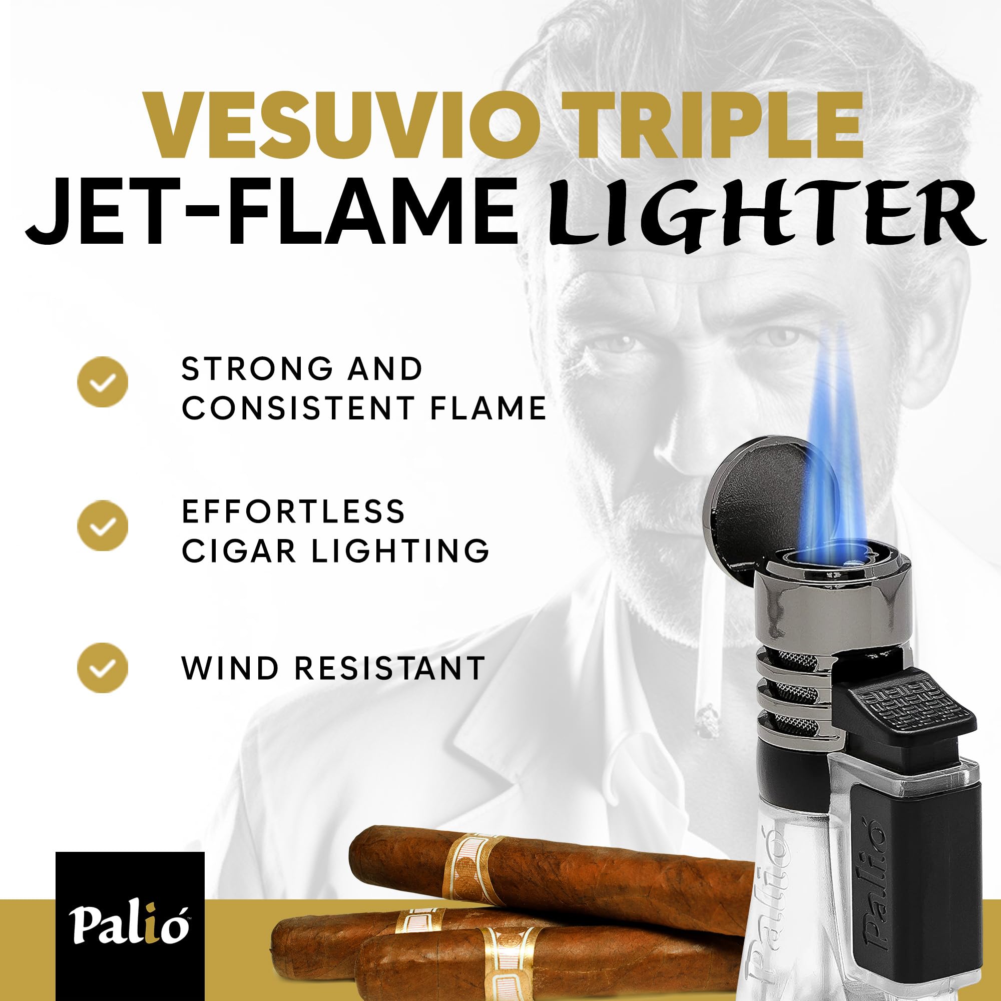 Palió Vesuvio sigartenner grønn – trippel jetflamme