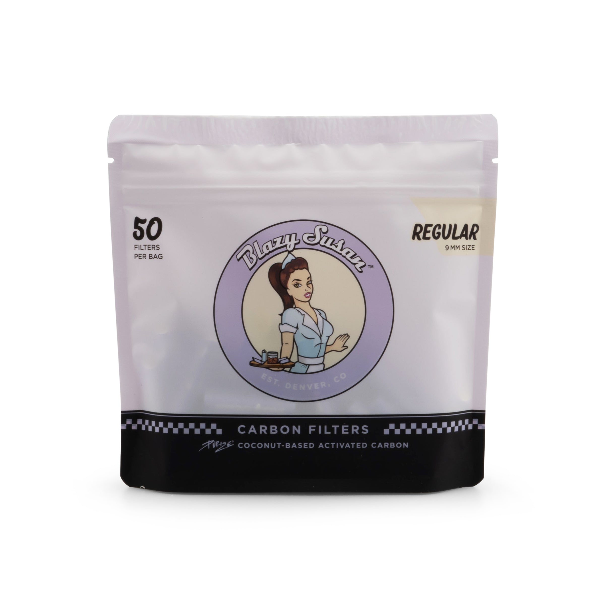 Purize Regular Size Blazy Susan aktivkullfilter 50 stk lilla 9 mm