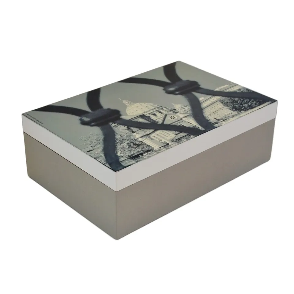 Mastro de Paja humidor 50 sigarer hvit lakk mahogni