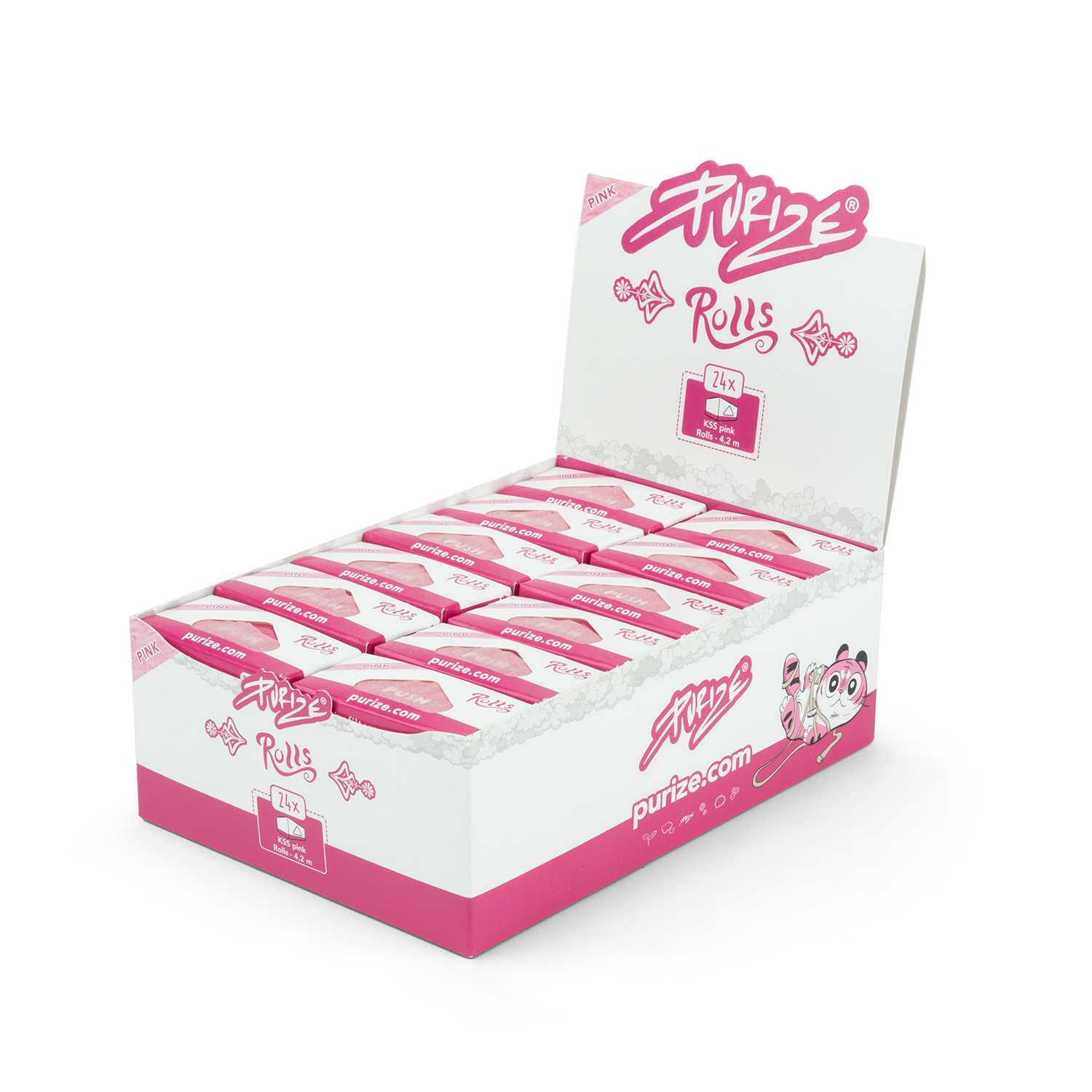 Purize Rolls rullepapir 24-pack brown pink ubleket