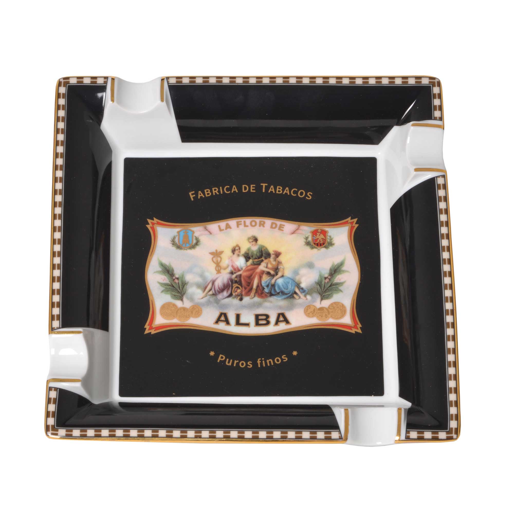 Elie Bleu Flor de Alba stort askebeger porselen – rød