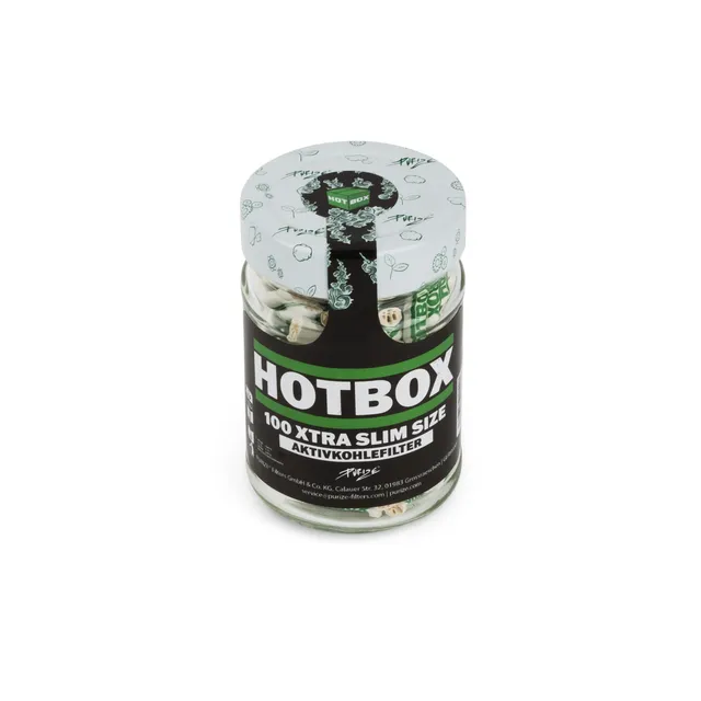 Purize XTRA Slim Hotbox kullfilter 6mm 100 stk glass