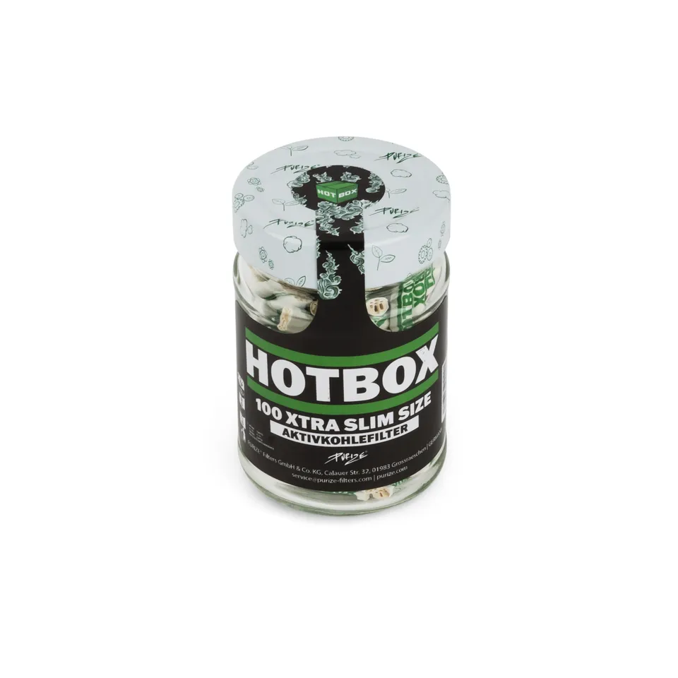 Purize XTRA Slim Hotbox kullfilter 6mm 100 stk glass