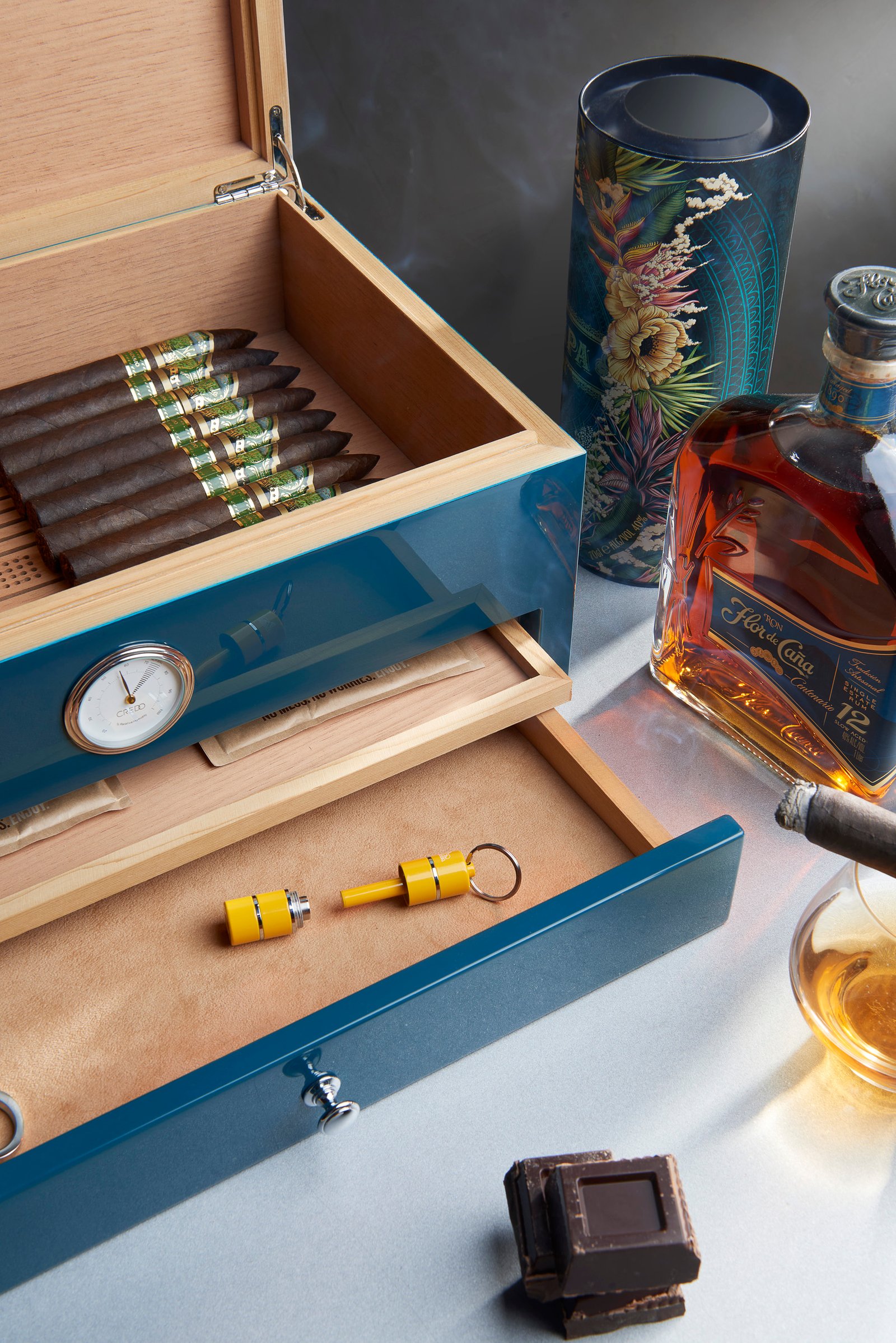 Morici Roma Special Club Edition humidor lyseblå 100