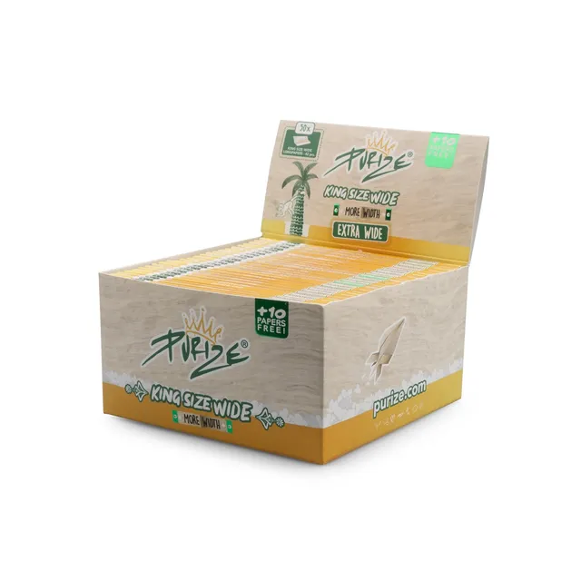 Purize King Size Wide sigarettpapir 50-pack ubleket