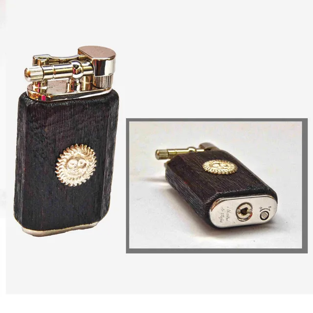 Mastro de Paja lighter briar sølvdekor stein