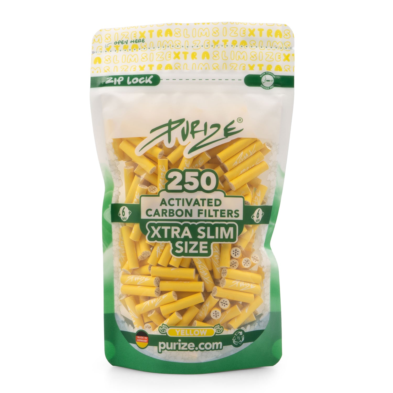 Purize XTRA Slim kullfilter 6 mm blå 250 stk kokoskull