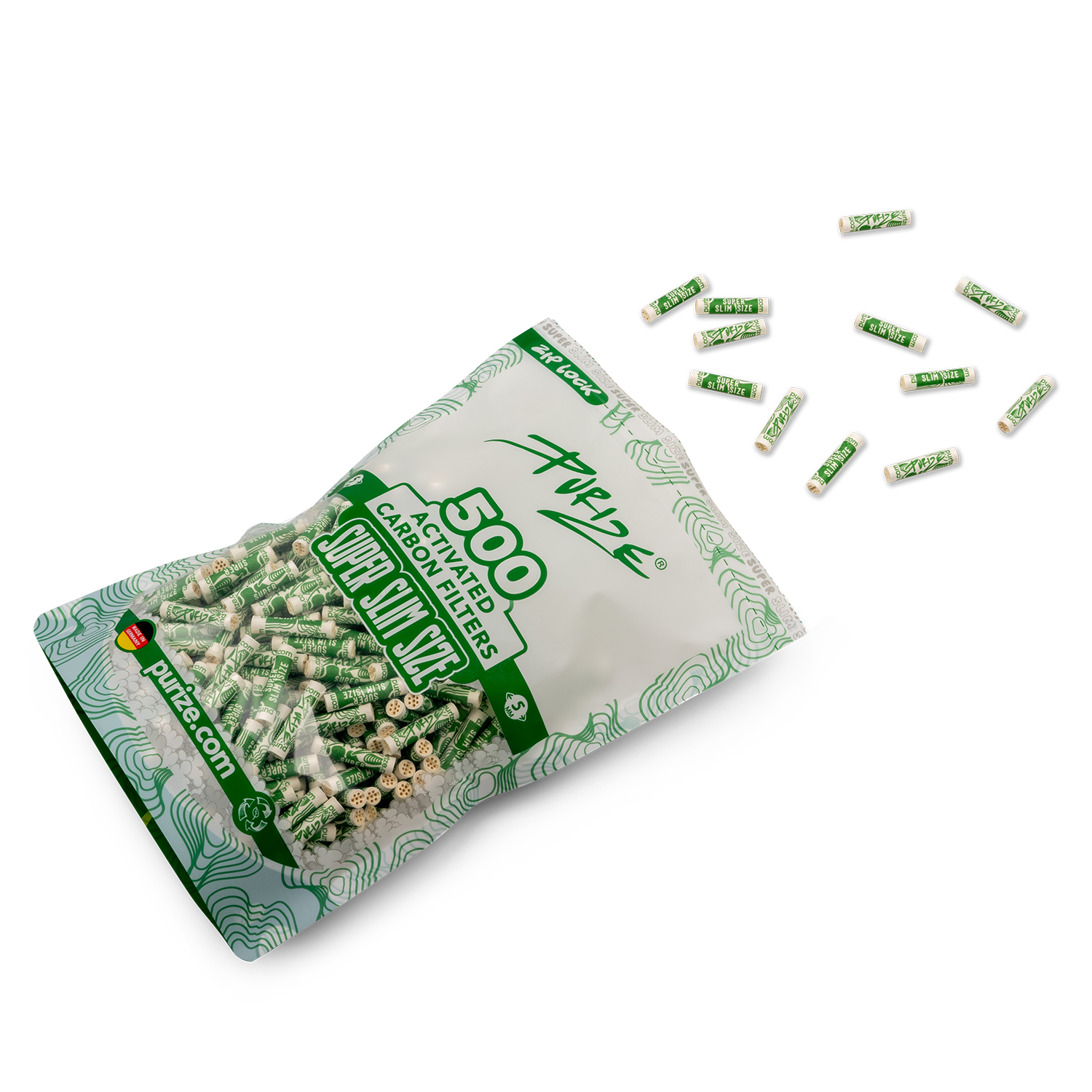 Purize Super Slim kullfilter 5,5 mm 500 stk mild smak