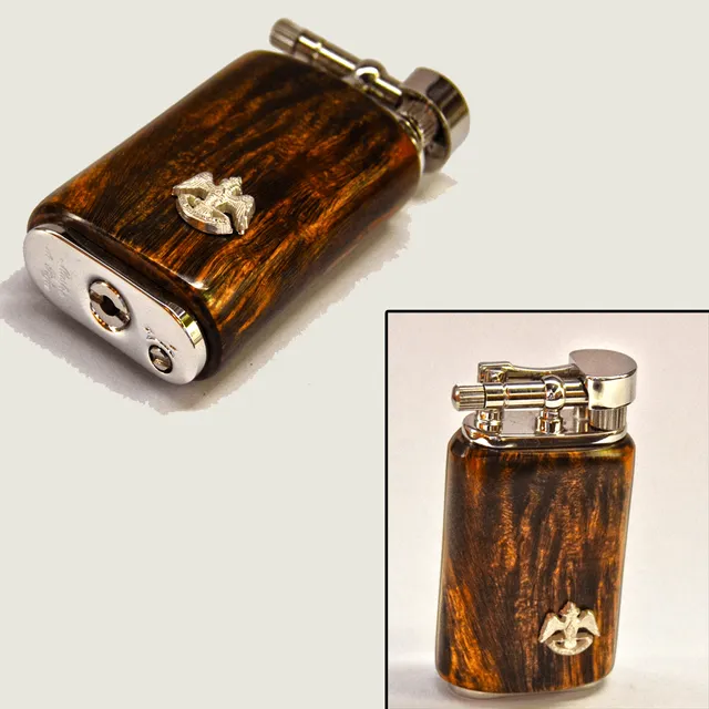 Mastro de Paja lighter briar sølvdekor stein
