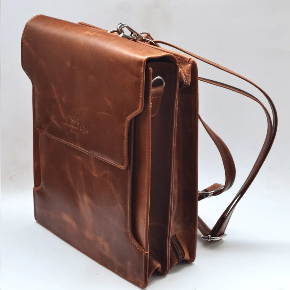 Mastro de Paja pipesekk skinn cognac 7 piper