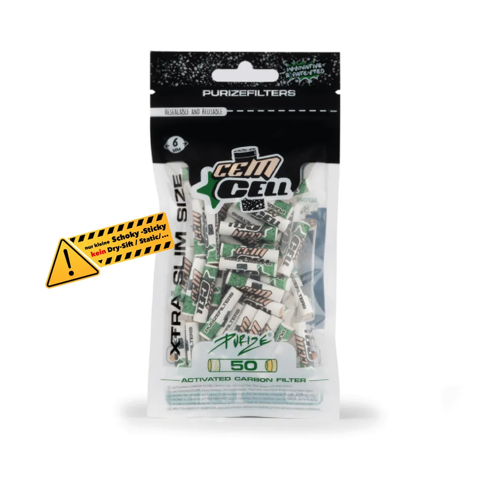 Purize Cemcell Slim kullfilter 7 mm 50 stk plastfri