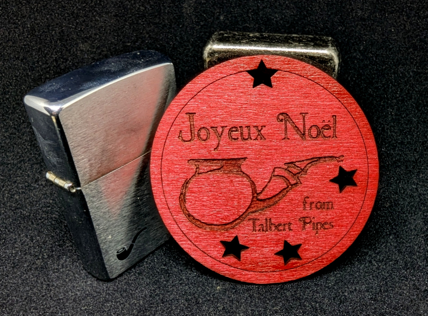 Talbert Pipes Joyeux Noel treornament jul rød