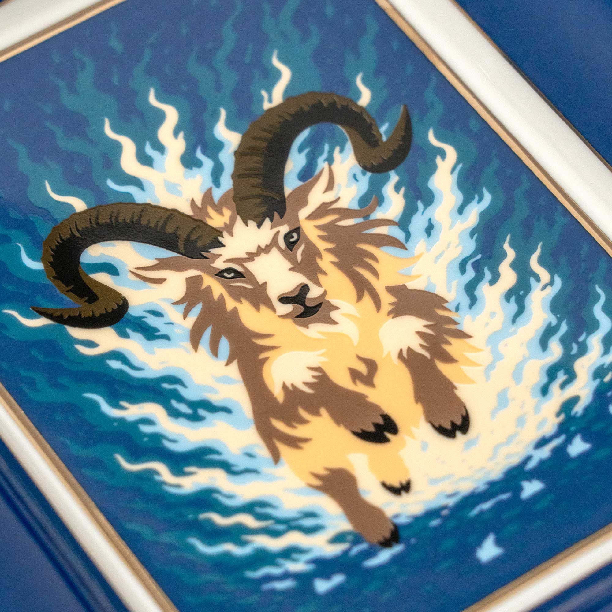 Elie Bleu Fire Goat askebeger i porselen