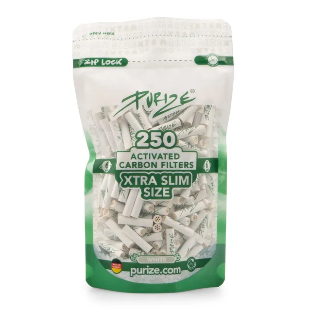 Purize XTRA Slim kullfilter 6 mm blå 250 stk kokoskull