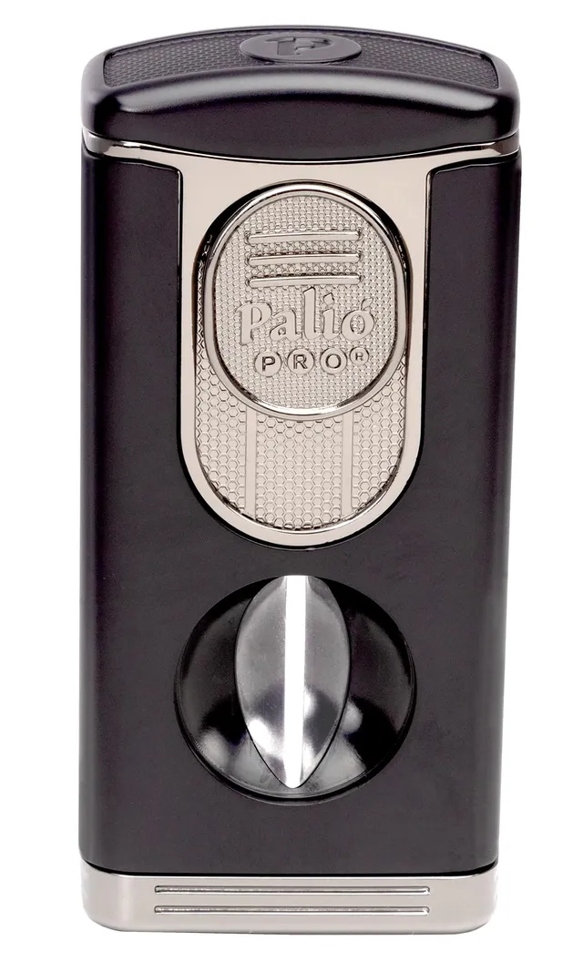 Palió PRO Trevi sigarlighter triple-jet krom/svart V-kutter