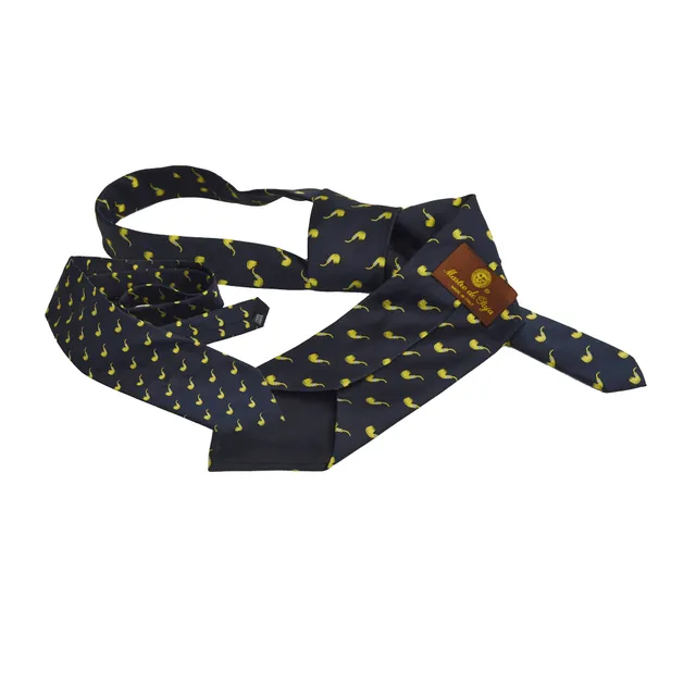 Mastro de Paja Cravatta slips silke med pipebroderi