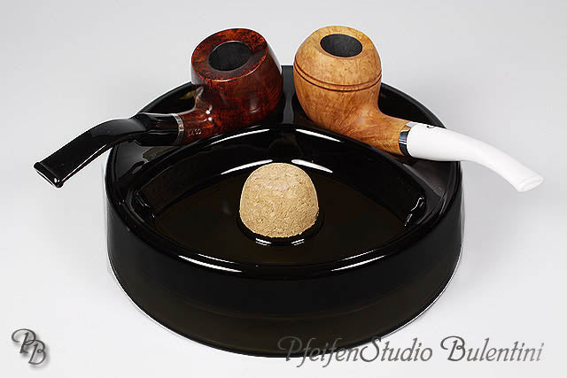 Bulentini York pipeaskebeger svart glass 2 holder