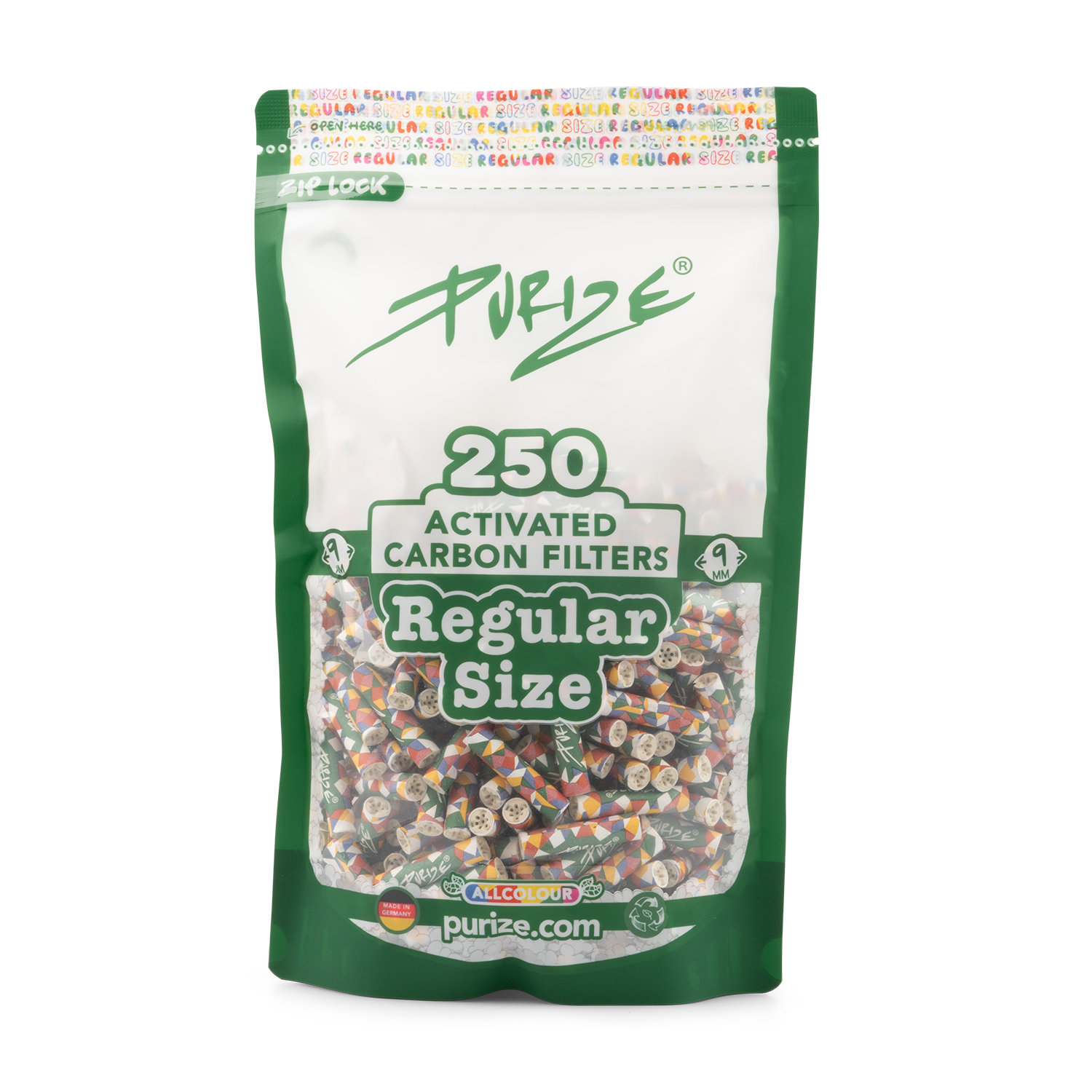 Purize Regular kullfilter 250 stk 9mm storpose