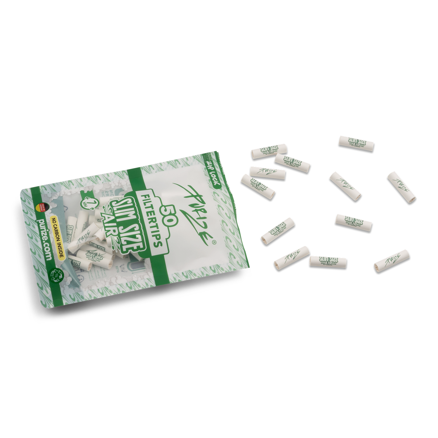 Purize Slim Size Air filter 7mm 50 stk uten kull