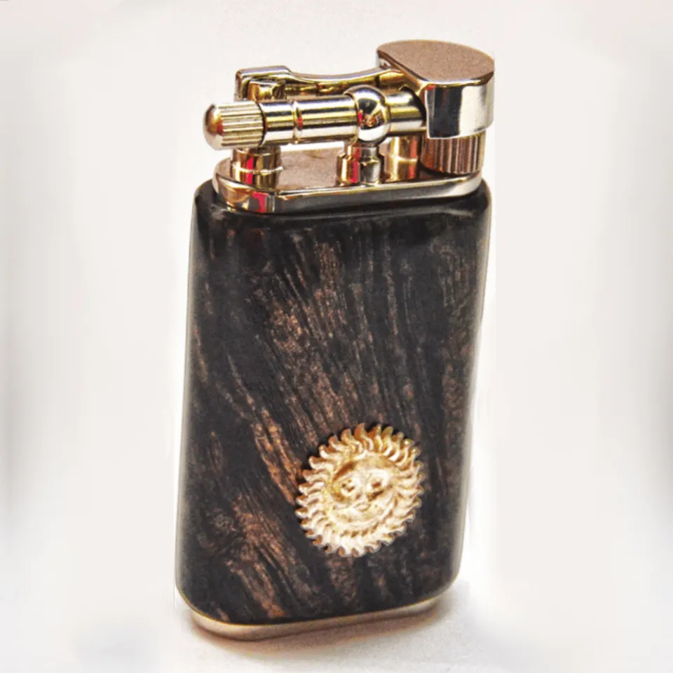 Mastro de Paja lighter stein messing briar sølvdekor