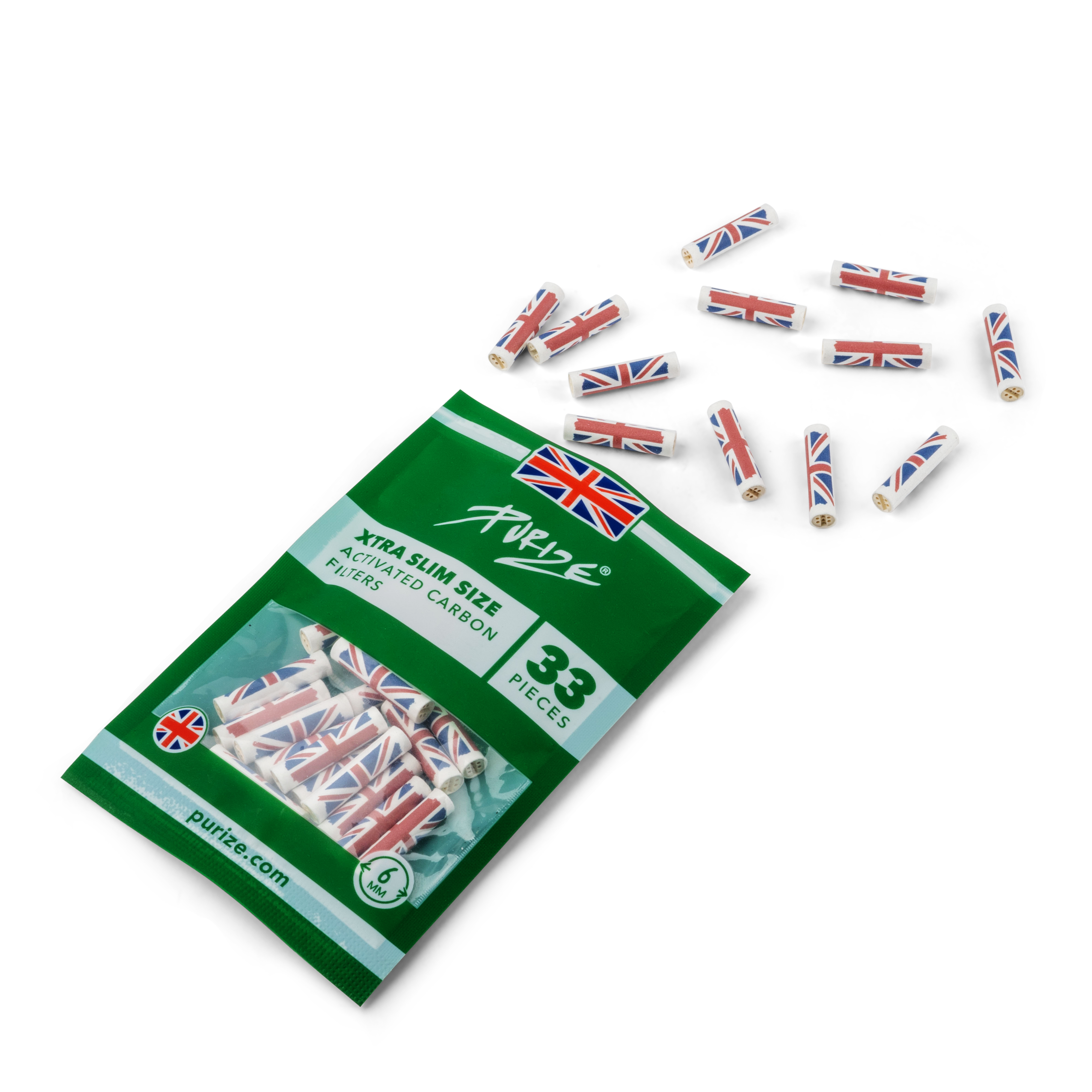 Purize Xtra Slim kullfilter 6mm 33 stk UK