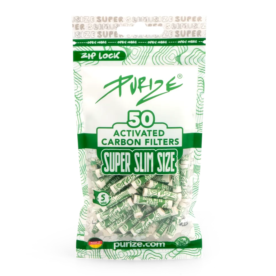 Purize Super Slim Size aktivkullfilter 5,5 mm 50 stk kokos