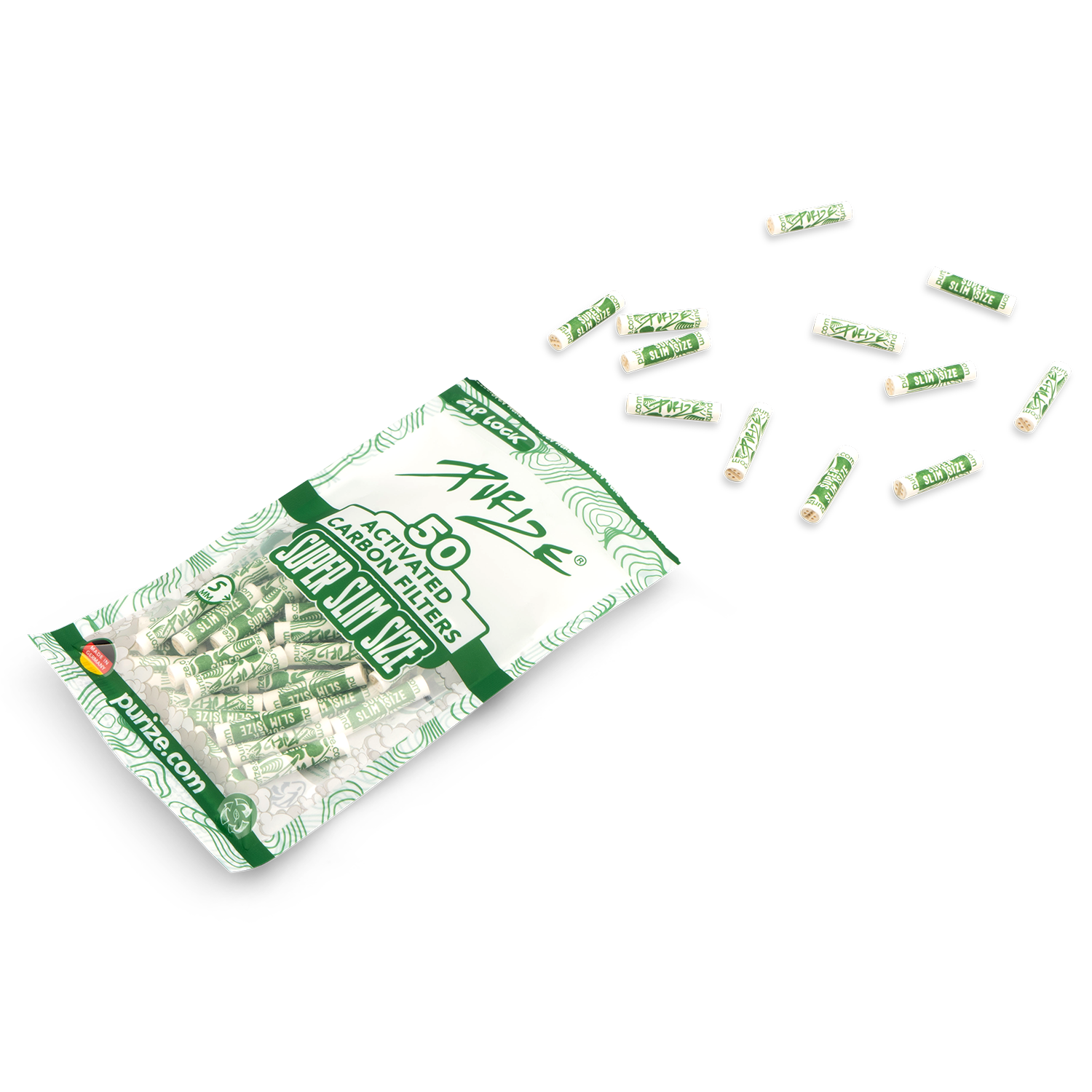 Purize Super Slim Size aktivkullfilter 5,5 mm 50 stk kokos