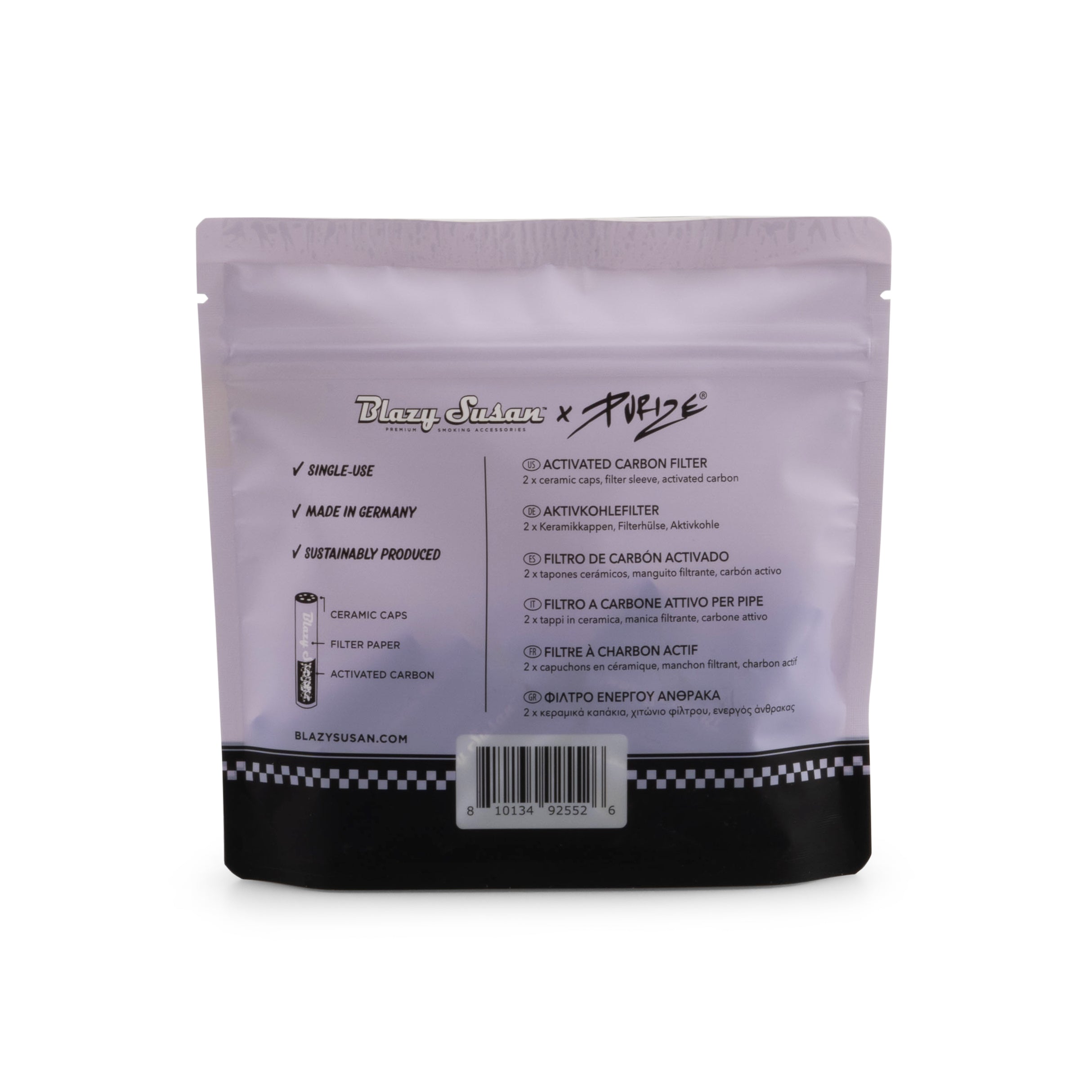 Purize Regular Size Blazy Susan aktivkullfilter 50 stk lilla 9 mm