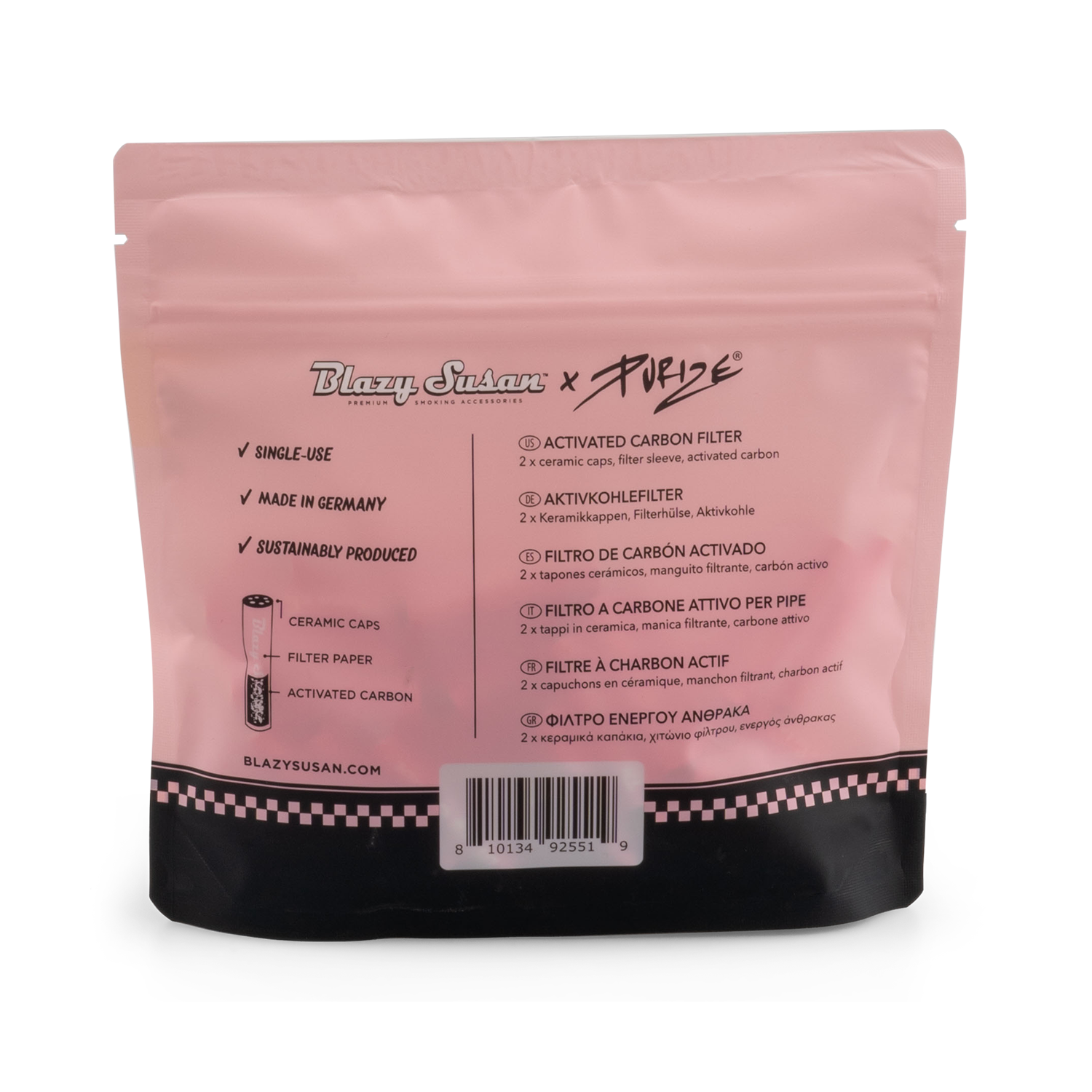 Purize Regular Size Blazy Susan aktivkullfilter 50 stk lilla 9 mm