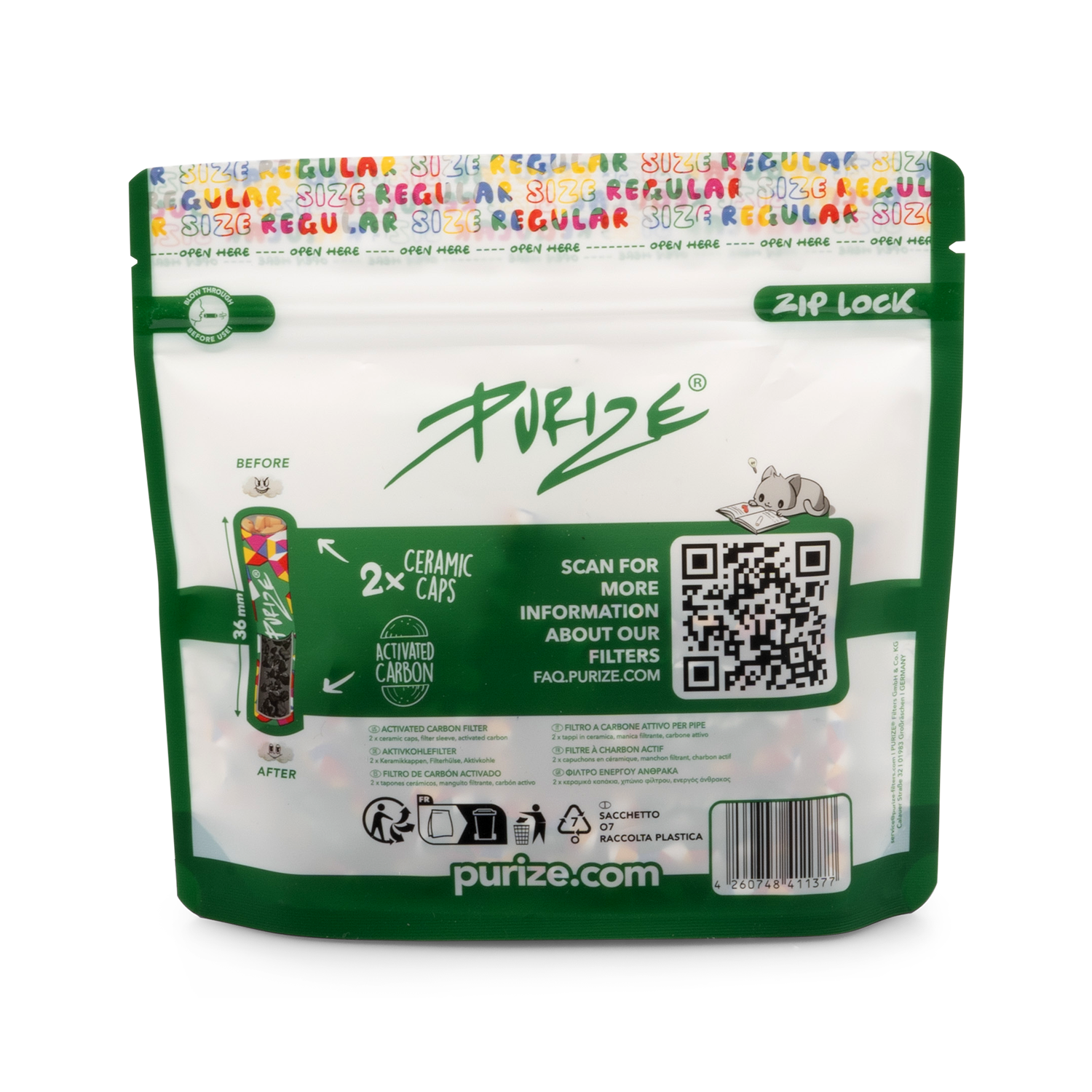 Purize Regular Size kullfilter 50 stk 9 mm nøytral smak