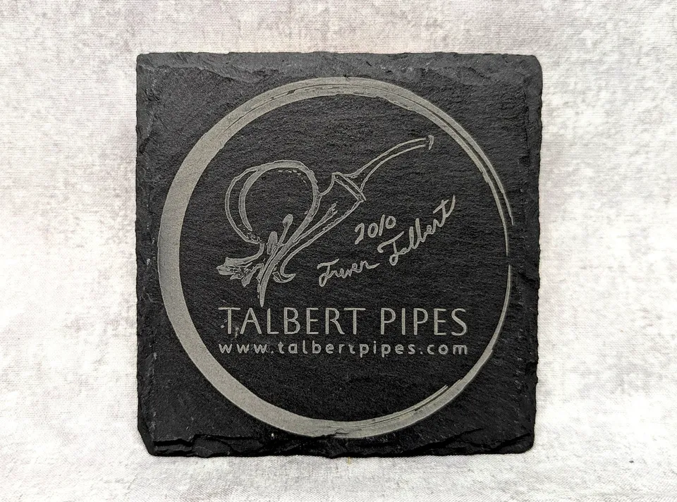 Talbert Black Slate coaster skifer gravert