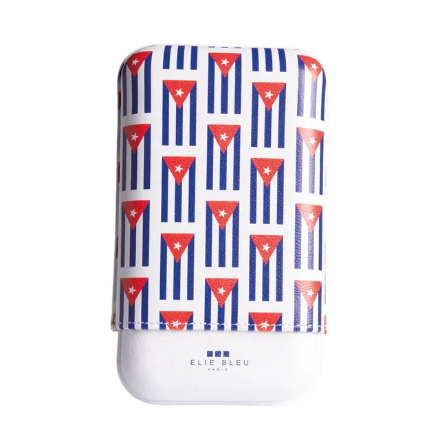 Elie Bleu Cuban Flag sigaretui 3 sigarer kaliber 27 skinn