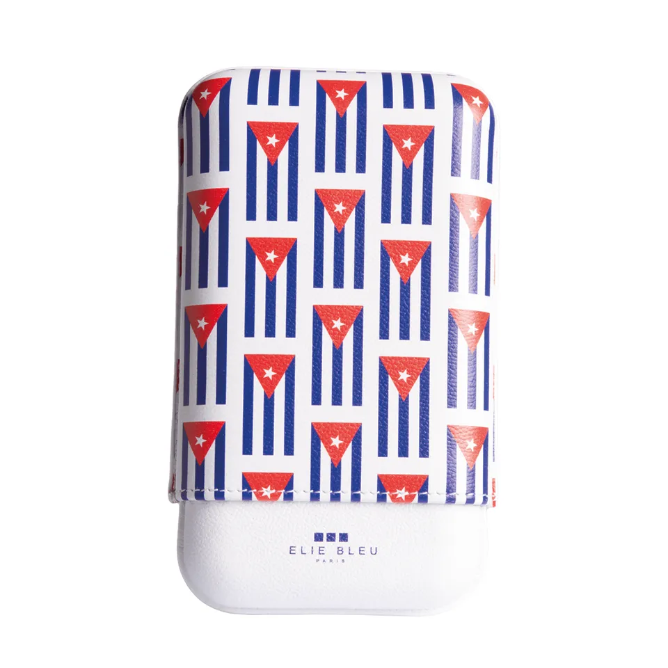 Elie Bleu Cuban Flag sigaretui 3 sigarer kaliber 27 skinn
