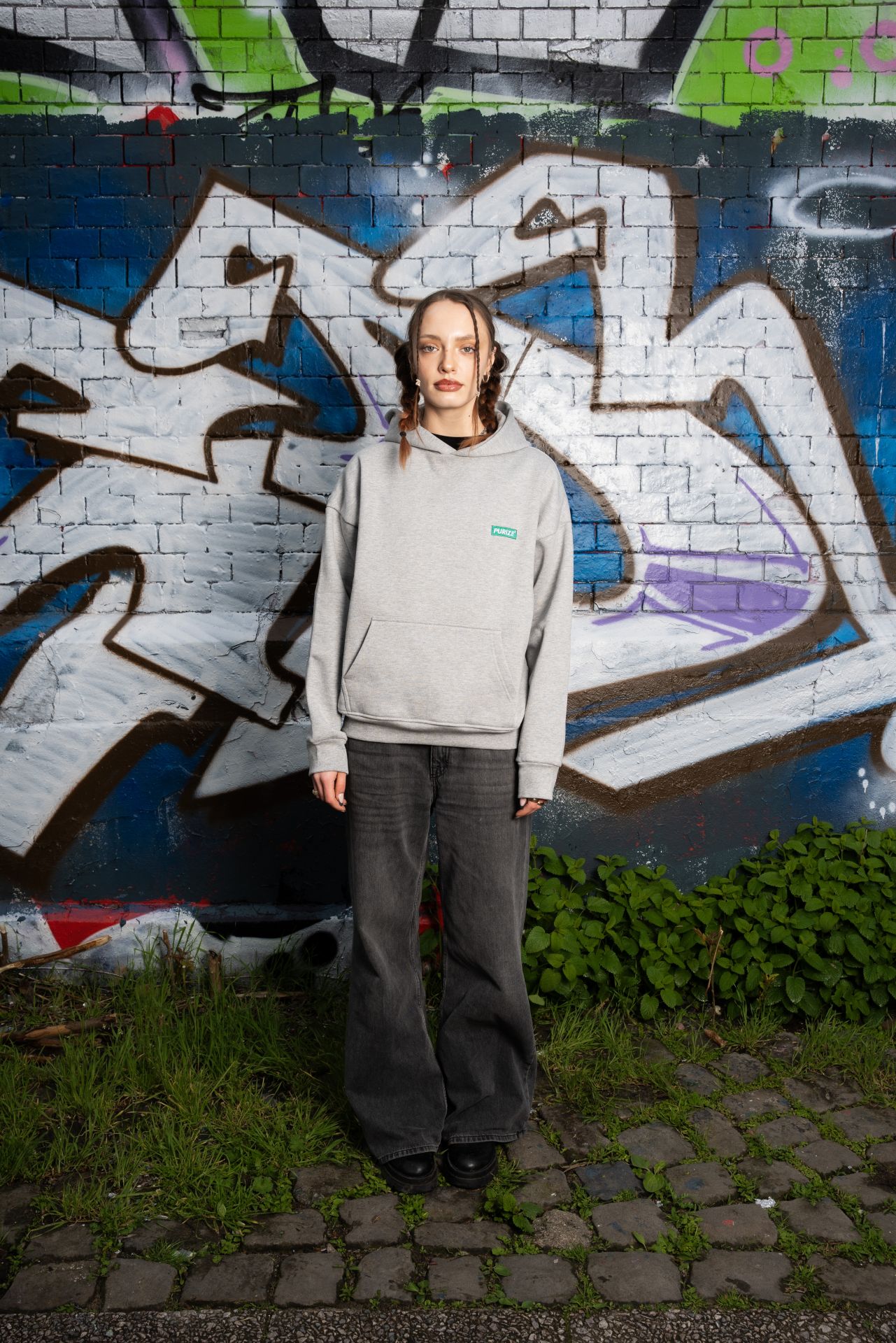 Purize Hoodie 2.0 hettegenser grå L oversized