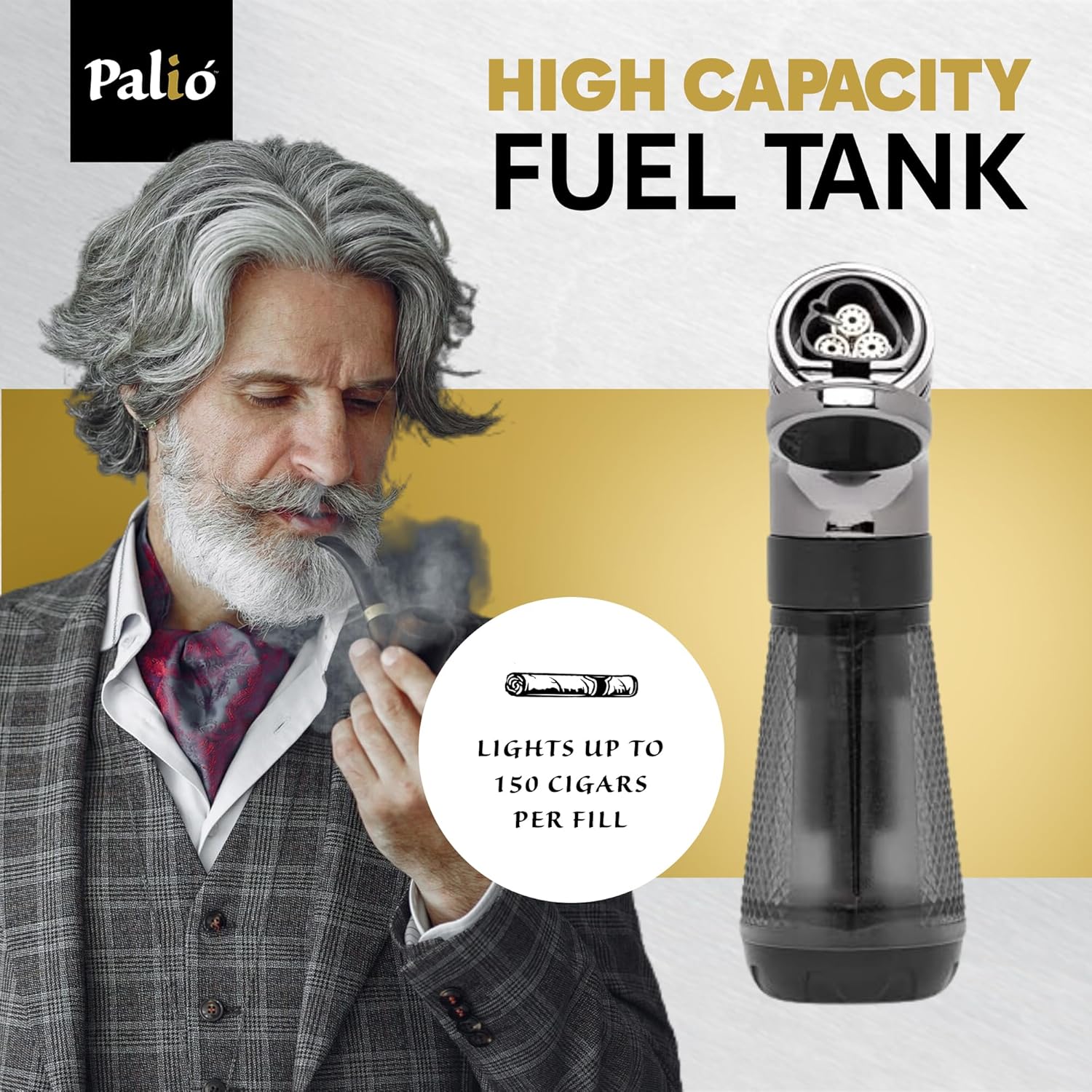 Palió Squadra sigarlighter triple-jet blå stor tank