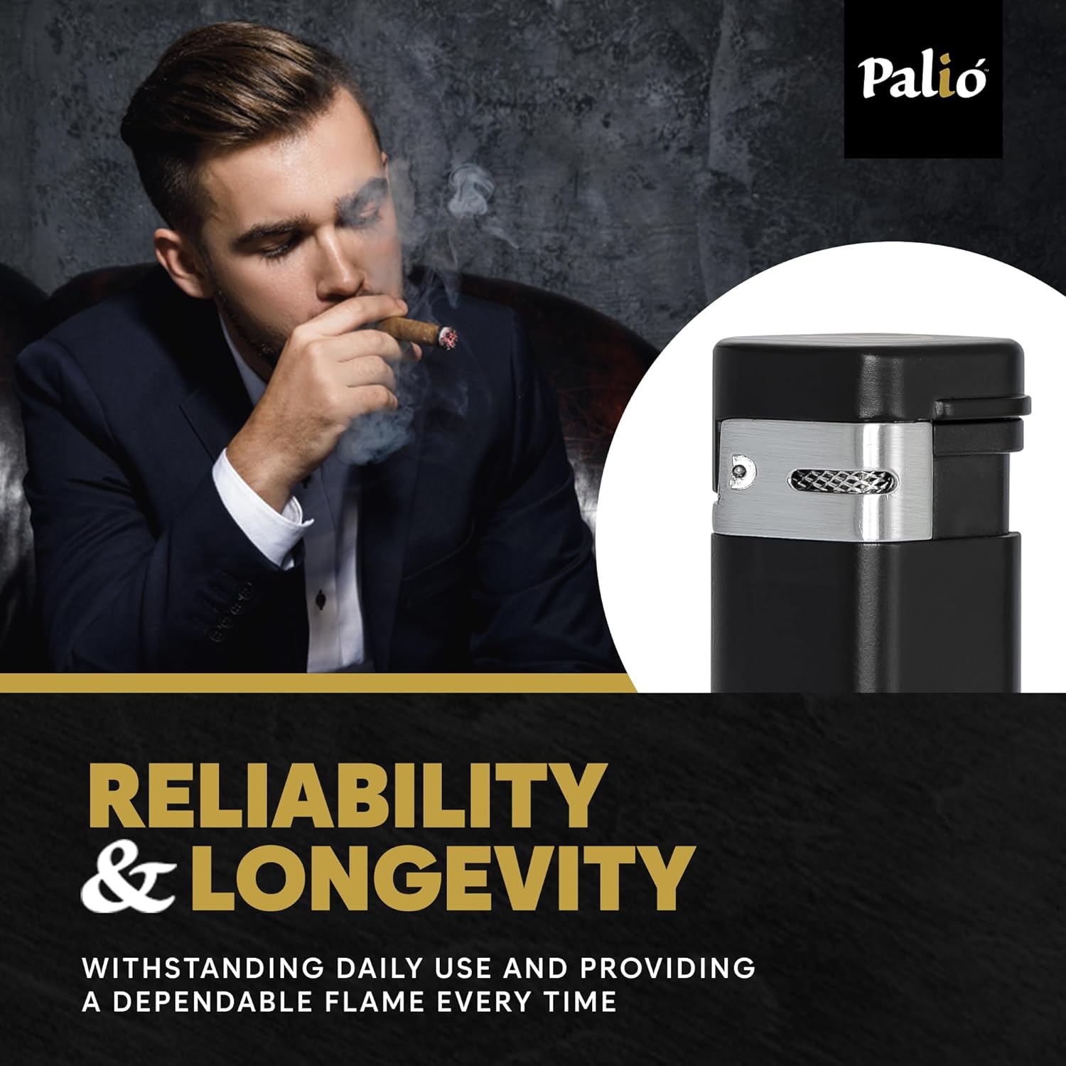Palió Treo sigarlighter triple-jet rød stor tank flipplokk