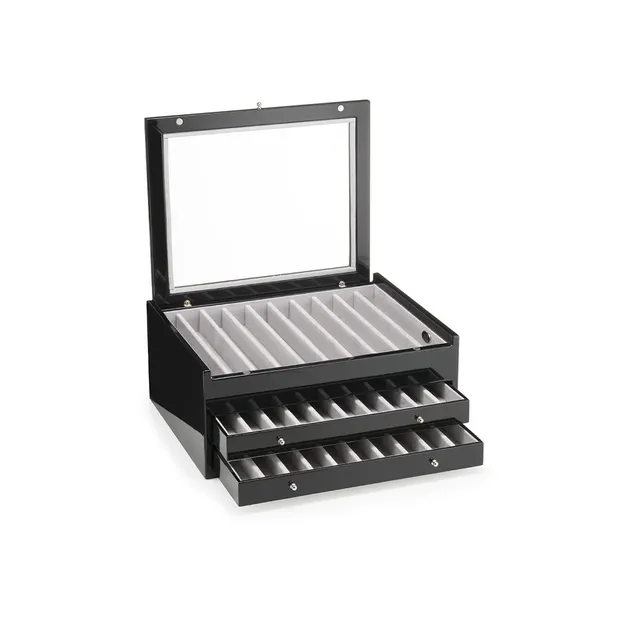 Morici Firenze Scatola Nera 3 skuffer oppbevaringsboks glass