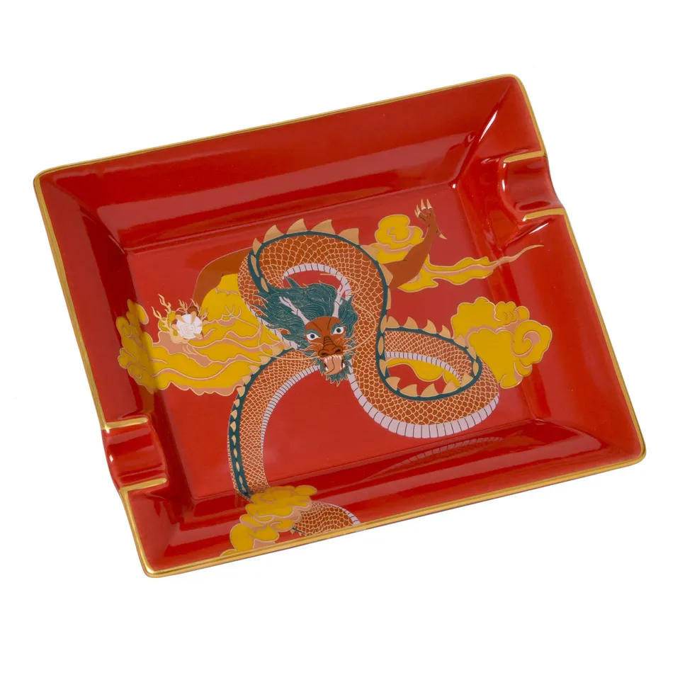 Elie Bleu Dragon sigaraskebeger porselen