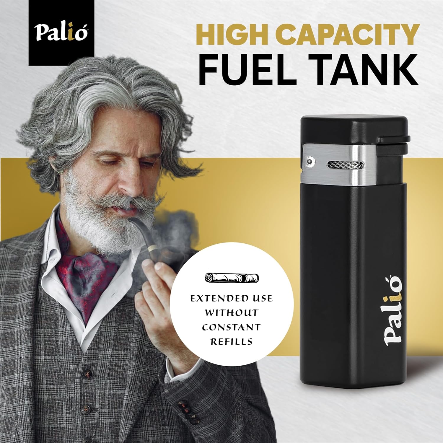 Palió Treo sigarlighter triple-jet rød stor tank flipplokk